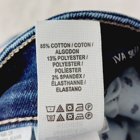 Lucky Brand Blue Denim Cotton Fried Hem Slim Light Wash Jeans P685 - Picture 10 of 11